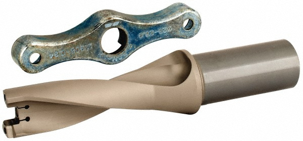 Iscar Replaceable-Tip Drill: 0.906 to 0.941" Dia, 7.443" Max Depth, 1-1/4" Straight-Cylindrical Shank - 3392315