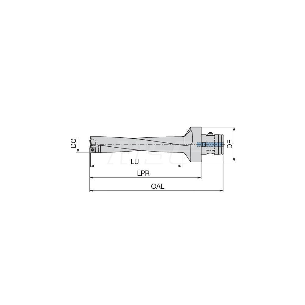 Komet Indexable Insert Drill: KUBP5D340R11ABS63, 34.00 mm Max Dia, 170.00 mm Max Depth, 5xD, 34.00 mm Shank Dia - 1087534096
