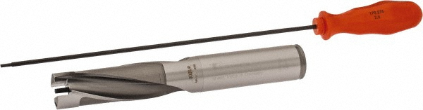 Kennametal Replaceable-Tip Drill: 25.4 to 25.9 mm Dia, 182 mm Max Depth, 25.4 mm Straight-Cylindrical Shank - 1519277