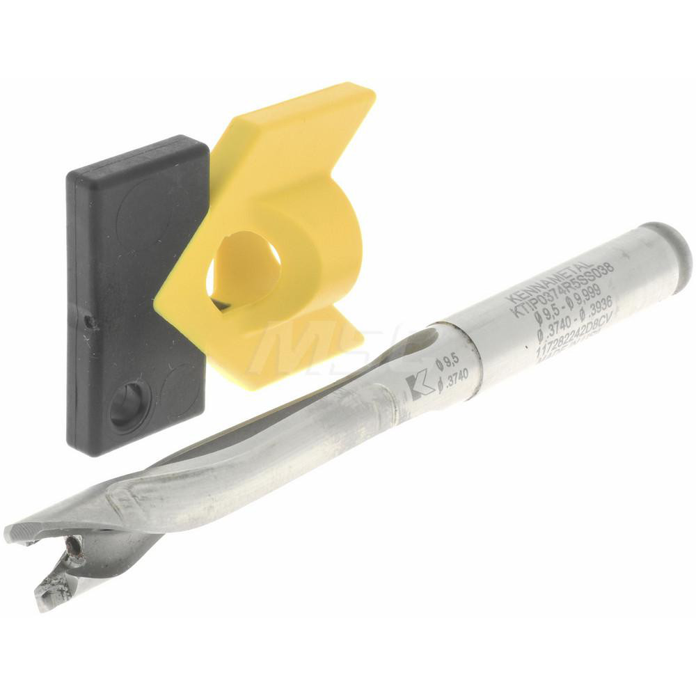 Kennametal Replaceable-Tip Drill: 9.5 to 9.99 mm Dia, 50.04 mm Max Depth, 9.53 mm Straight-Cylindrical Shank - 2250676