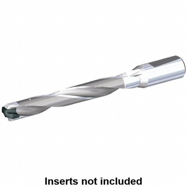 Kennametal Replaceable-Tip Drill: 20.5 to 21 mm Dia, 110 mm Max Depth, 25 mm Whistle Notch Shank - 1246021