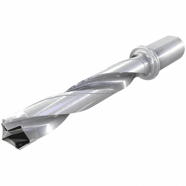 Ingersoll Cutting Tools Replaceable-Tip Drill: 1.2992 to 1.3346" Dia, 4.11" Max Depth, 1-1/4" Flatted Shank - 6146016