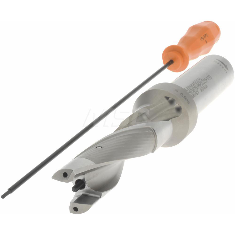 Kennametal Replaceable-Tip Drill: 23.81 to 24 mm Dia, 72 mm Max Depth, 25.4 mm Weldon Flat Shank - 1505119
