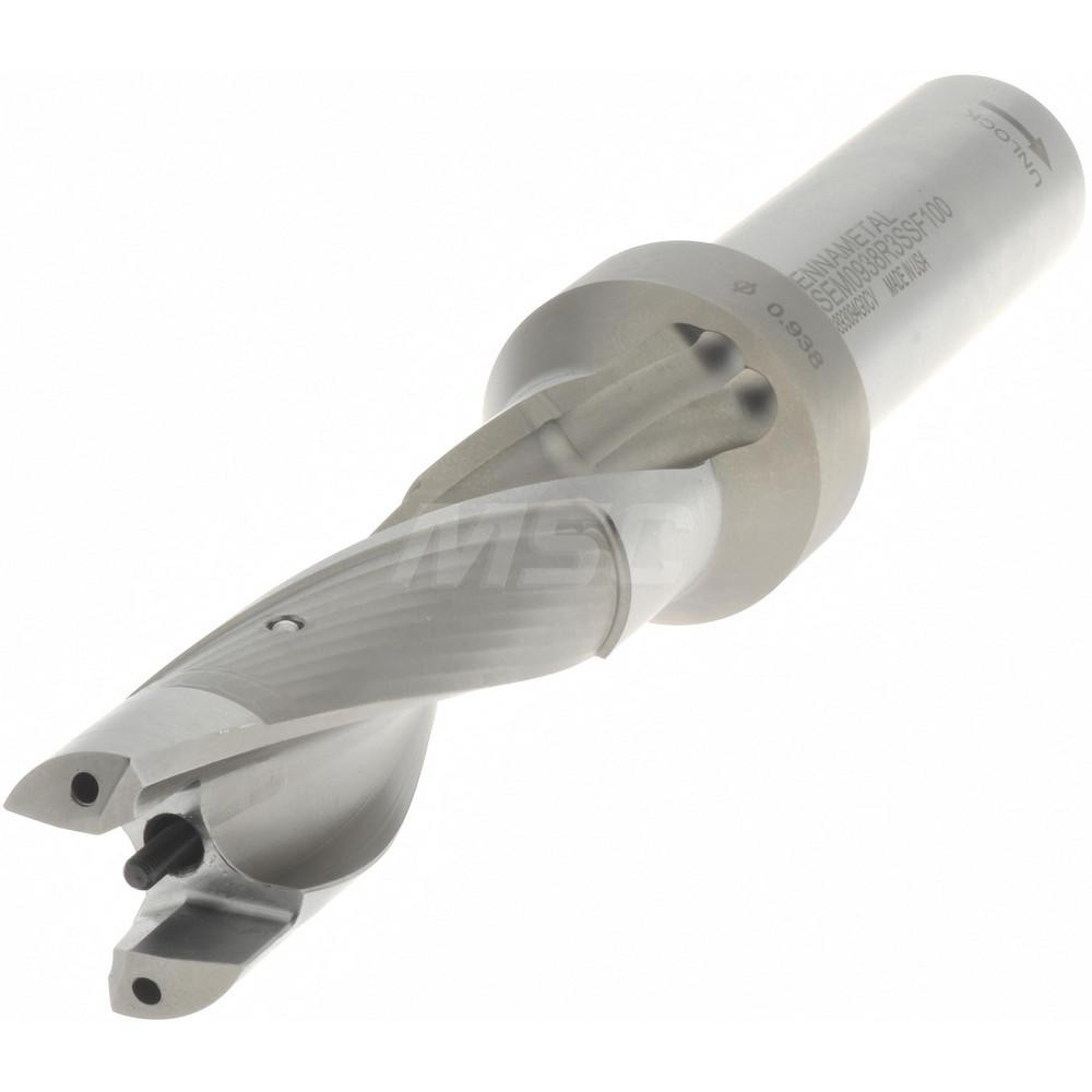 Kennametal Replaceable-Tip Drill: 23.81 to 24 mm Dia, 72 mm Max Depth, 25.4 mm Weldon Flat Shank - 1505119