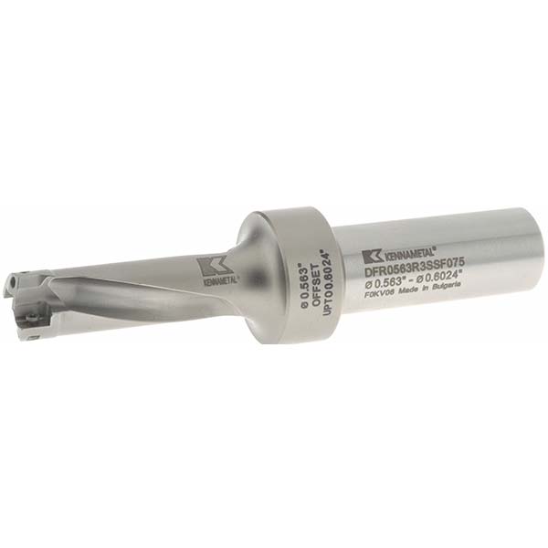 OSG Indexable Insert Drill: P3D0672FS075A05, 43/64" Max Dia, 2-1/64" Max Depth, 3xD, 3/4" Shank Dia - 52503029