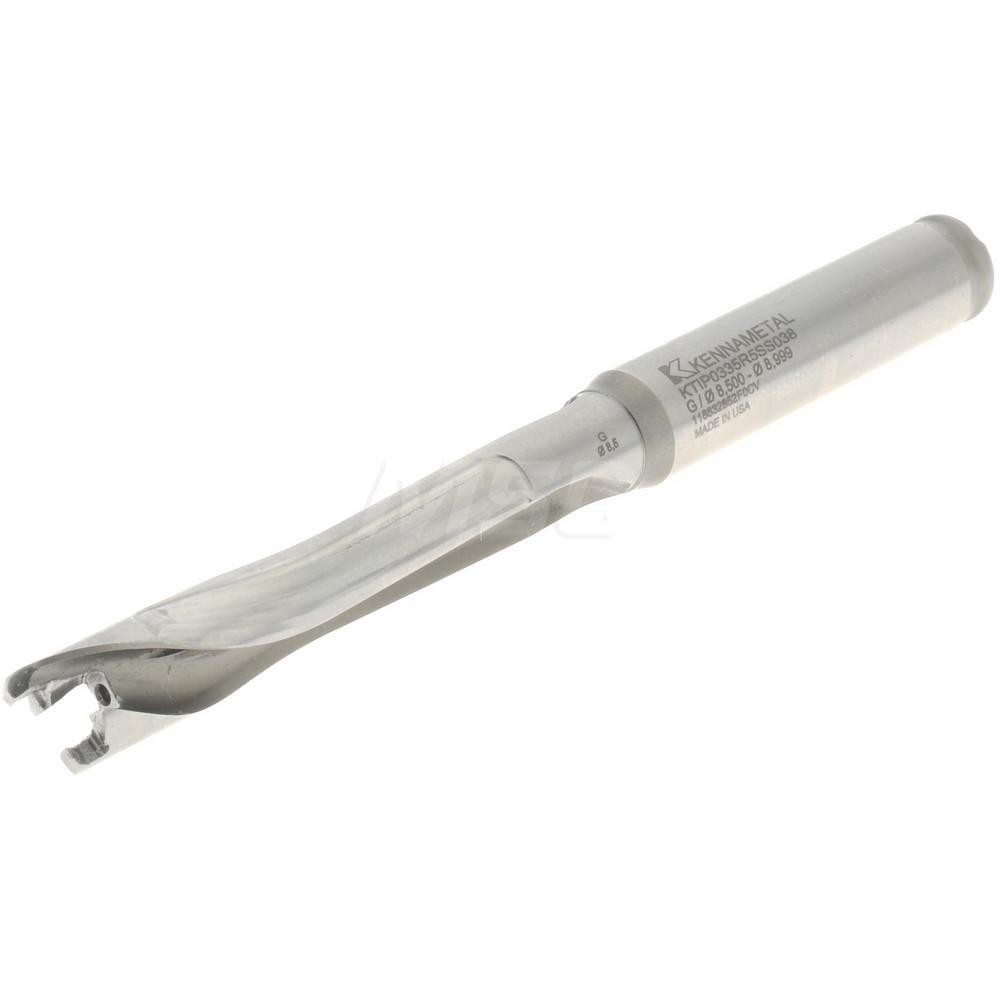Kennametal Replaceable-Tip Drill: 8.5 to 8.99 mm Dia, 44.96 mm Max Depth, 9.53 mm Straight-Cylindrical Shank - 2250674