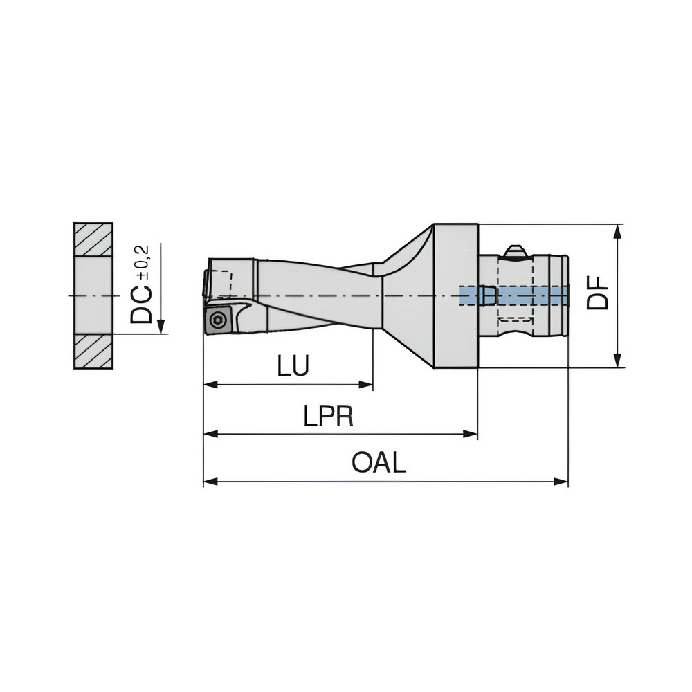Komet Indexable Insert Drill: KUBQ2D1062R07ABS50, 27.00 mm Max Dia, 54.00 mm Max Depth, 2xD, 28.00 mm Shank Dia - 1087927095