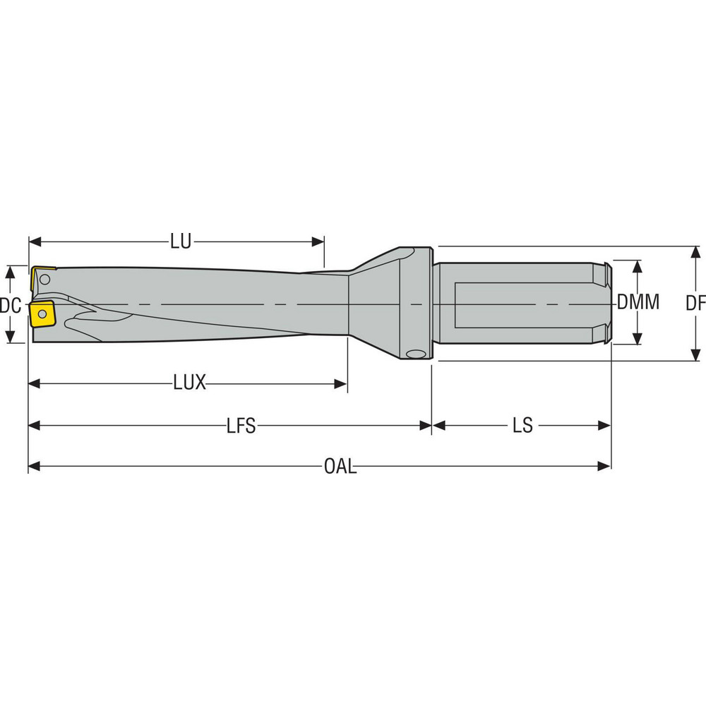 Seco Indexable Insert Drill: SD524-0906-362-1000R7, 24.01 mm Max Dia, 91.95 mm Max Depth, 4xD - 03080297