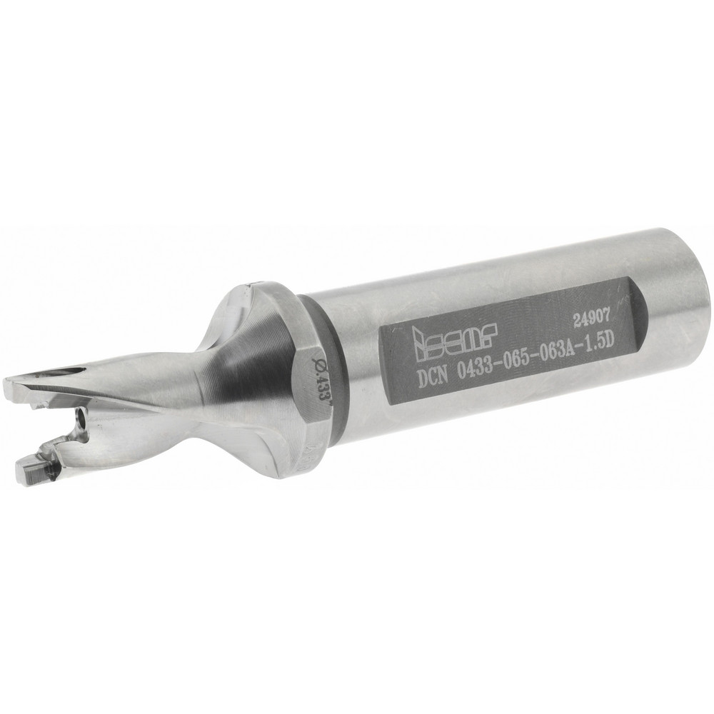 Ingersoll Cutting Tools Replaceable-Tip Drill: 0.4331 to 0.4488" Dia, 3.46" Max Depth, 5/8" Cylindrical Shank - 3212689