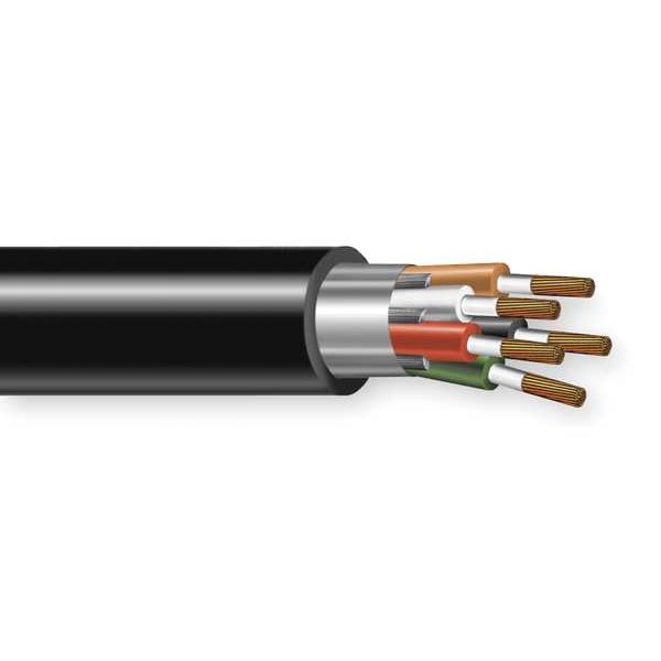 Carol Portable Cord, SOOW, 16 AWG, 5 C, Black, Rubber, Stranded, 600V, Indoor/Outdoor - 09605