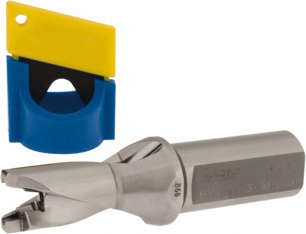 Ingersoll Cutting Tools Replaceable-Tip Drill: 0.2559 to 0.2717" Dia, 1.3" Max Depth, 1/2" Weldon Flat Shank - 6145490