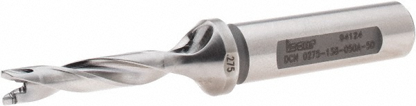 Ingersoll Cutting Tools Replaceable-Tip Drill: 0.2756 to 0.2913" Dia, 2.2" Max Depth, 1/2" Weldon Flat Shank - 3204644