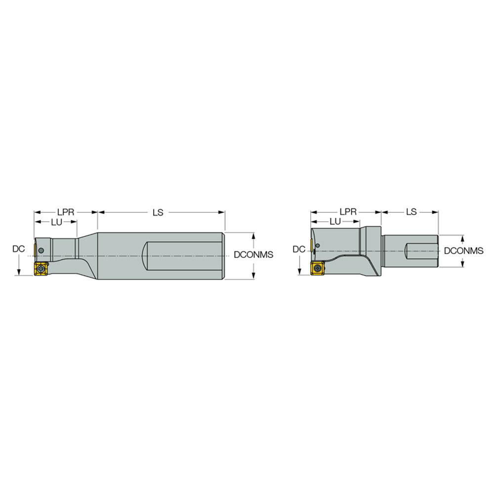 Iscar Indexable Insert Drill: DRM0625-0625-075-05-1D, 5/8" Max Dia, 1xD, 3/4" Shank Dia - 3201518