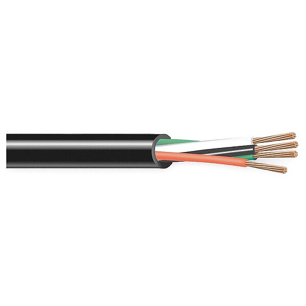 Carol Portable Cord, SOOW, 18 AWG, 4 C, Black, Rubber, Stranded, 600V, Indoor/Outdoor - 02770
