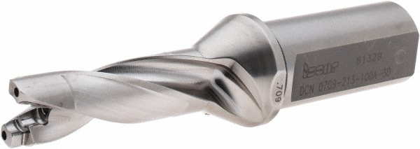 Kennametal Replaceable-Tip Drill: 17.46 to 17.96 mm Dia, 54 mm Max Depth, 19.05 mm Weldon Flat Shank - 1505111