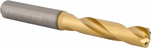 Kennametal Replaceable-Tip Drill: 17.46 to 17.96 mm Dia, 52.39 mm Max Depth, 19.05 mm Straight-Cylindrical Shank - 2238534
