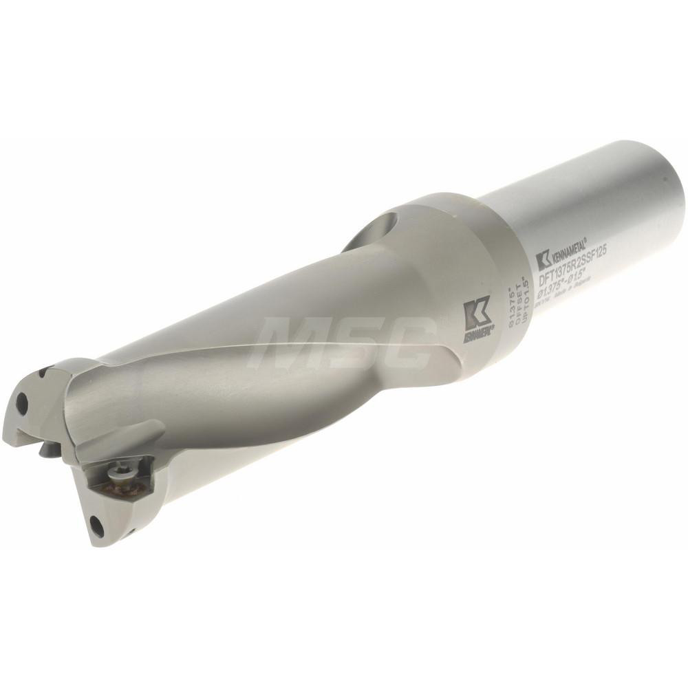 Kennametal Indexable Insert Drill: DFT1375R2SSF125, 1-1/2" Max Dia, 2.5xD, 1-1/4" Shank Dia - 1528350