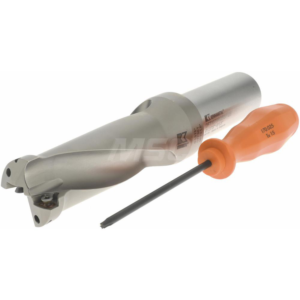 Kennametal Indexable Insert Drill: DFT1375R2SSF125, 1-1/2" Max Dia, 2.5xD, 1-1/4" Shank Dia - 1528350