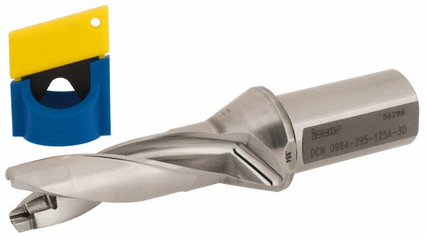 Iscar Replaceable-Tip Drill: 1.22 to 1.256" Dia, 14.86" Max Depth, 1-1/4" Straight-Cylindrical Shank - 3203567