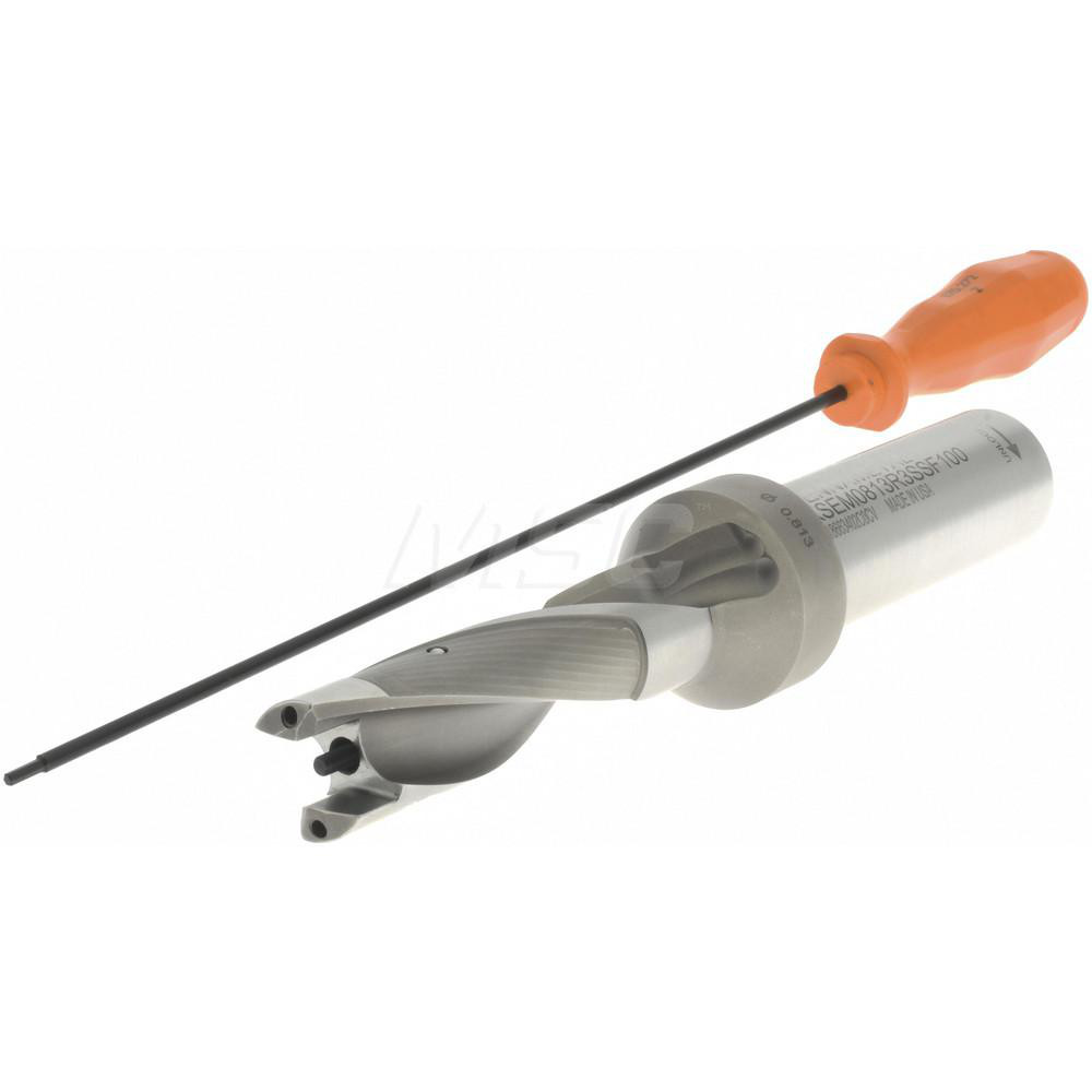 Kennametal Replaceable-Tip Drill: 20.64 to 21.14 mm Dia, 66 mm Max Depth, 25.4 mm Weldon Flat Shank - 1505115