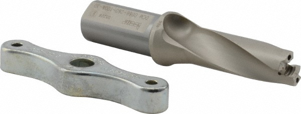 Kennametal Replaceable-Tip Drill: 20.64 to 21.14 mm Dia, 66 mm Max Depth, 25.4 mm Weldon Flat Shank - 1505115