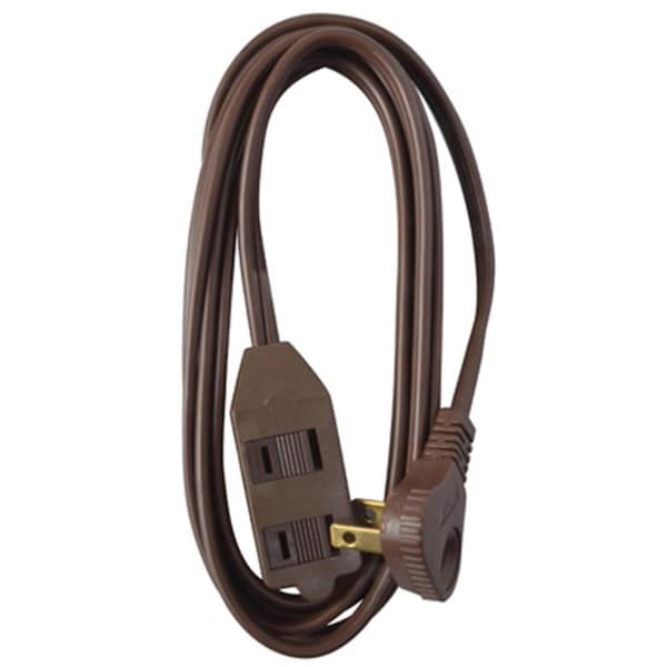 Virtual 09407ME 7 ft. Brown Vinyl Low Profile Extension Cord - VI2670418