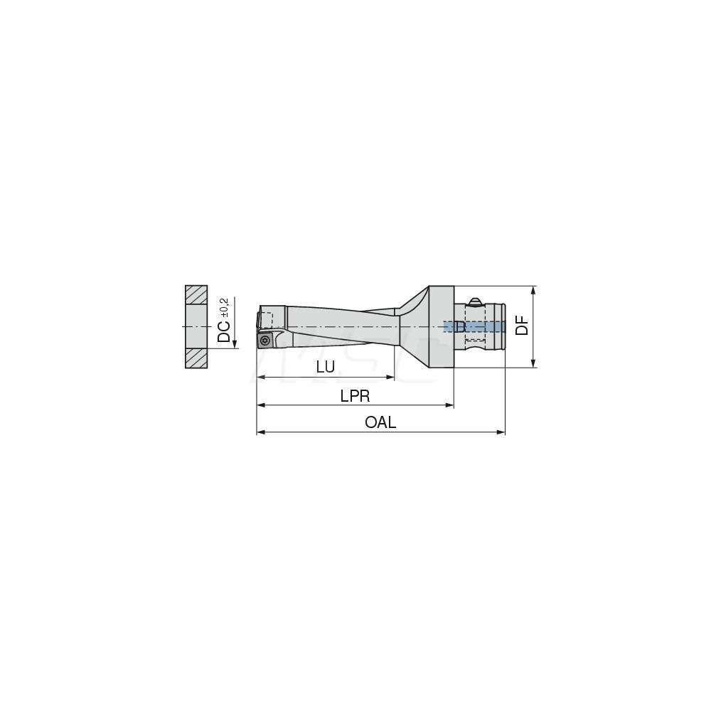 Komet Indexable Insert Drill: U11-51800, 18.00 mm Max Dia, 54.00 mm Max Depth, 3xD, 28.00 mm Shank Dia - 1088018095
