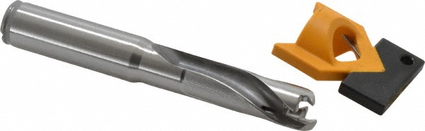 Kyocera Replaceable-Tip Drill: 14.5 to 14.99 mm Dia, 120 mm Max Depth, 16 mm Straight-Cylindrical Shank - THD08147