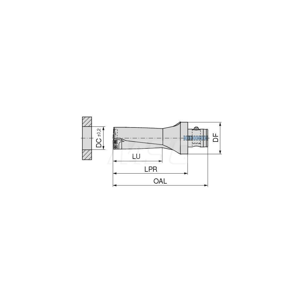 Komet Indexable Insert Drill: KUBP2D560R10ABS80, 56.00 mm Max Dia, 112.00 mm Max Depth, 2xD, 46.00 mm Shank Dia - 1087256098