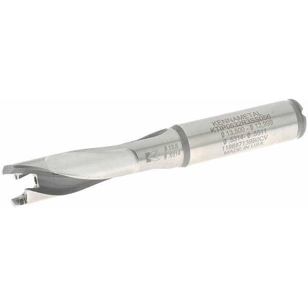 Kyocera Replaceable-Tip Drill: 13.5 to 13.99 mm Dia, 42 mm Max Depth, 16 mm Flange Shank - THD08635