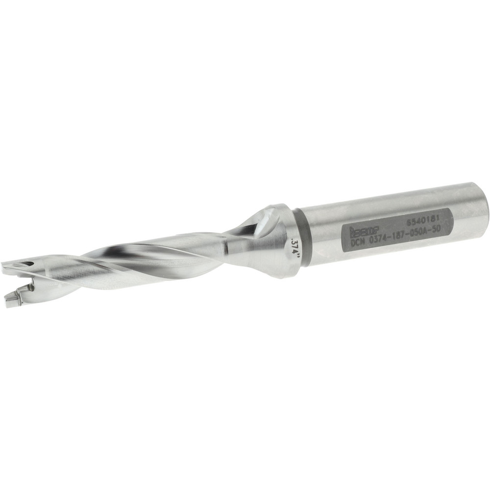 Ingersoll Cutting Tools Replaceable-Tip Drill: 0.374 to 0.3898" Dia, 1.12" Max Depth, 1/2" Weldon Flat Shank - 3212766