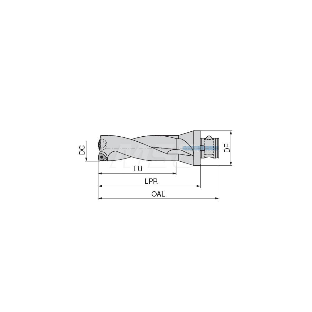 Komet Indexable Insert Drill: KUBT3D470R08ABS63, 47.00 mm Max Dia, 141.00 mm Max Depth, 3xD, 34.00 mm Shank Dia - 1089347096