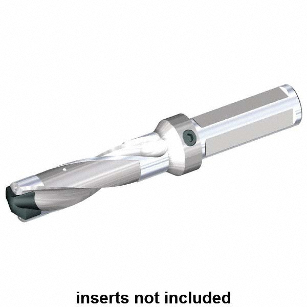 Kennametal Replaceable-Tip Drill: 19.46 to 19.96 mm Dia, 100.08 mm Max Depth, 25.4 mm Straight-Cylindrical Shank - 1606885