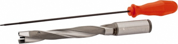 Kennametal Replaceable-Tip Drill: 15.88 to 16.38 mm Dia, 80 mm Max Depth, 19.05 mm Straight-Cylindrical Shank - 1330471