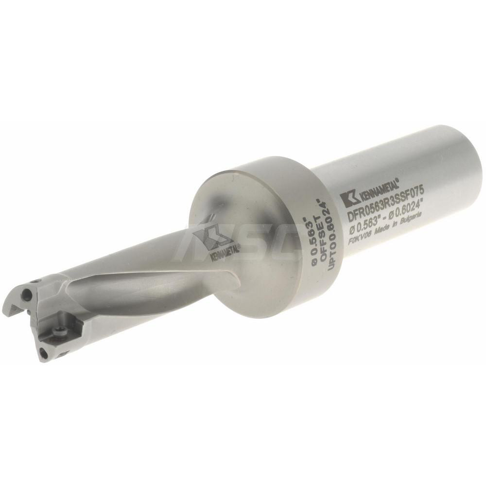 Kennametal Indexable Insert Drill: DFR0563R3SSF075, 15.29 mm Max Dia, 42.90 mm Max Depth, 3xD - 1715091
