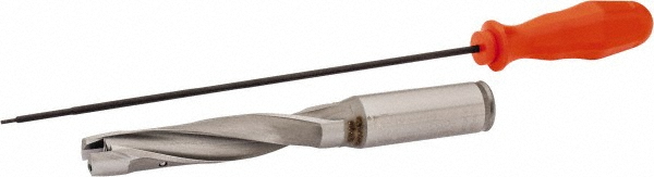 Kennametal Replaceable-Tip Drill: 17.46 to 17.96 mm Dia, 90 mm Max Depth, 19.05 mm Straight-Cylindrical Shank - 1503488