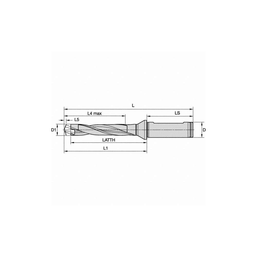 Kennametal Replaceable-Tip Drill: Straight Shank, 12.00 mm Shank Dia - 6389444