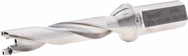 Ingersoll Cutting Tools Replaceable-Tip Drill: 18 to 18.9 mm Dia, 58 mm Max Depth, 25 mm Cylindrical Shank - 6334324