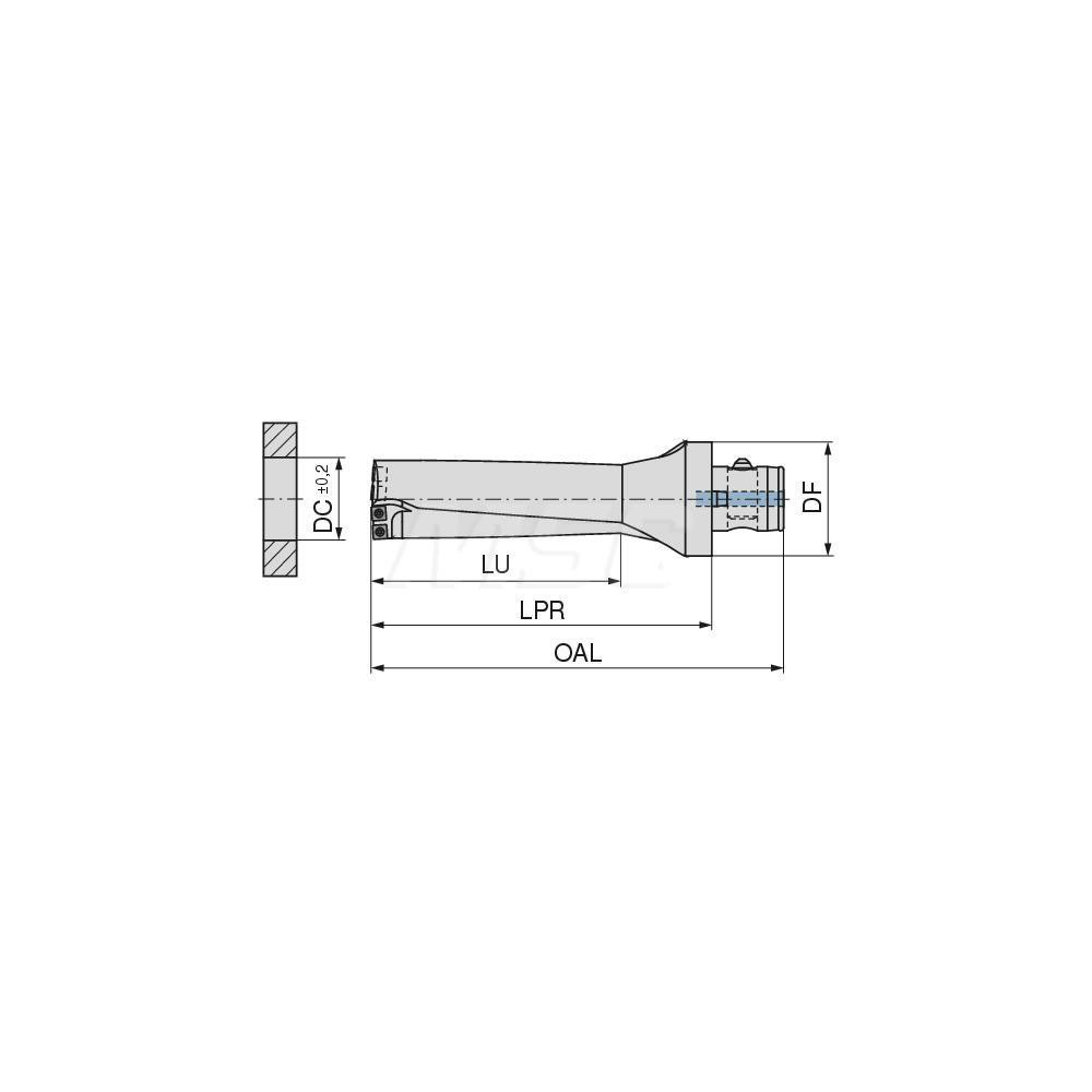 Komet Indexable Insert Drill: MD9003D550R17C40, 55.00 mm Max Dia, 165.00 mm Max Depth, 3xD, 40.00 mm Shank Dia - 10853550