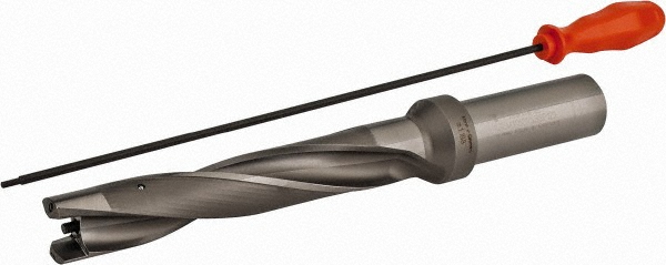 Ingersoll Cutting Tools Replaceable-Tip Drill: 8.5 to 8.9 mm Dia, 46.51 mm Max Depth, 14 mm Weldon Flat Shank - 3221087
