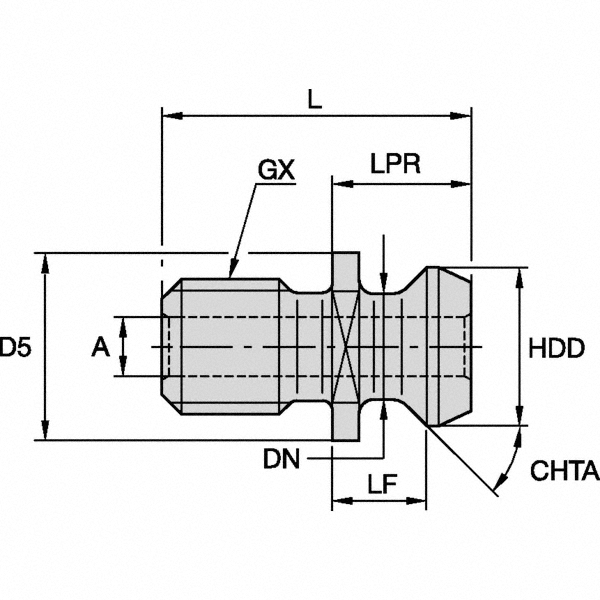 Kennametal Replaceable-Tip Drill: 19.05 to 19.55 mm Dia, 100.08 mm Max Depth, 25.4 mm Straight-Cylindrical Shank - 1329734