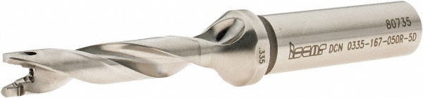 Ingersoll Cutting Tools Replaceable-Tip Drill: 0.315 to 0.3307" Dia, 1.57" Max Depth, 1/2" Cylindrical Shank - 3212749