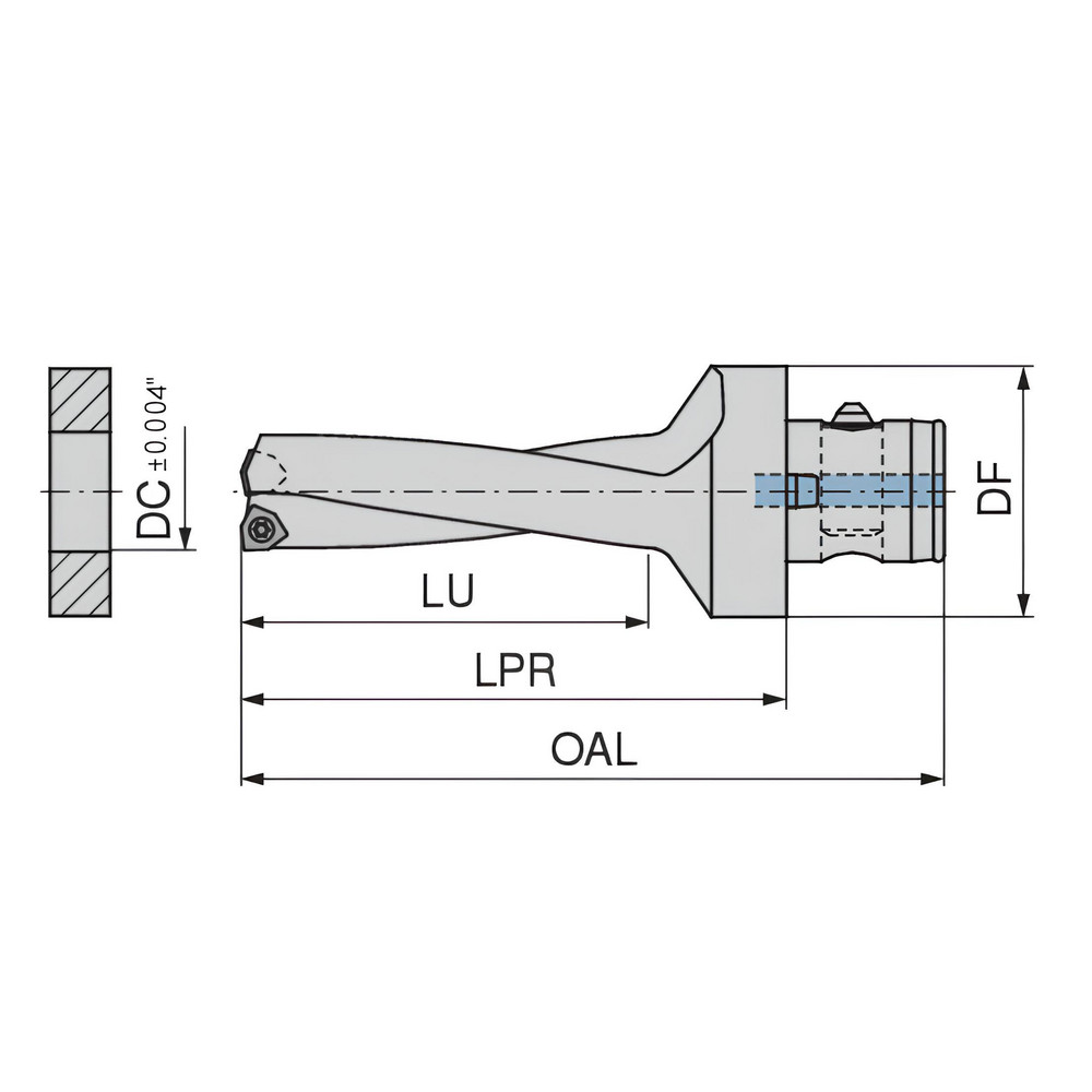 Komet Indexable Insert Drill: KUBTU3D0562R03ABS50F, 9/16" Max Dia, 3xD - 1589314395
