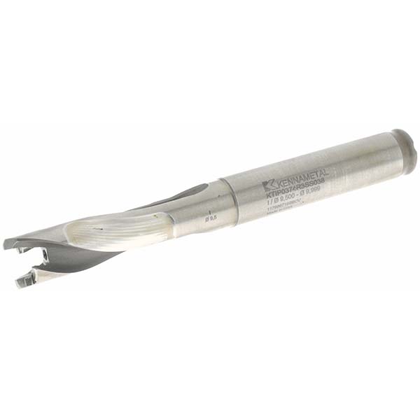 Kennametal Replaceable-Tip Drill: 9.5 to 9.99 mm Dia, 29.97 mm Max Depth, 9.53 mm Straight-Cylindrical Shank - 2250707