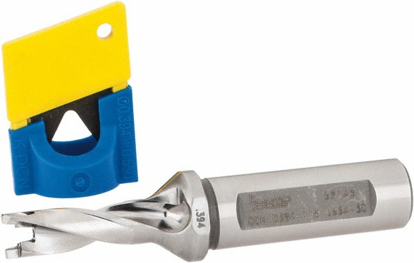Kennametal Replaceable-Tip Drill: 9.5 to 9.99 mm Dia, 29.97 mm Max Depth, 9.53 mm Straight-Cylindrical Shank - 2250707