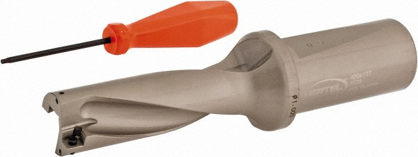 Hertel Indexable Insert Drill: HID-1.000-D2-1.250, 1.0300" Max Dia, 2.0000" Max Depth, 2xD, 1.2500" Shank Dia - 4006078
