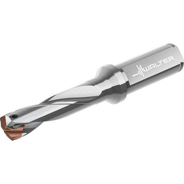 Walter Replaceable-Tip Drill: 30 to 30.99 mm Dia, 257 mm Max Depth, 32 mm Straight-Cylindrical Shank - 7169856