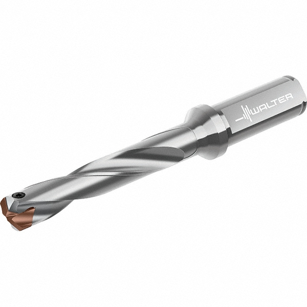 Walter Replaceable-Tip Drill: 30 to 30.99 mm Dia, 257 mm Max Depth, 32 mm Straight-Cylindrical Shank - 7169856