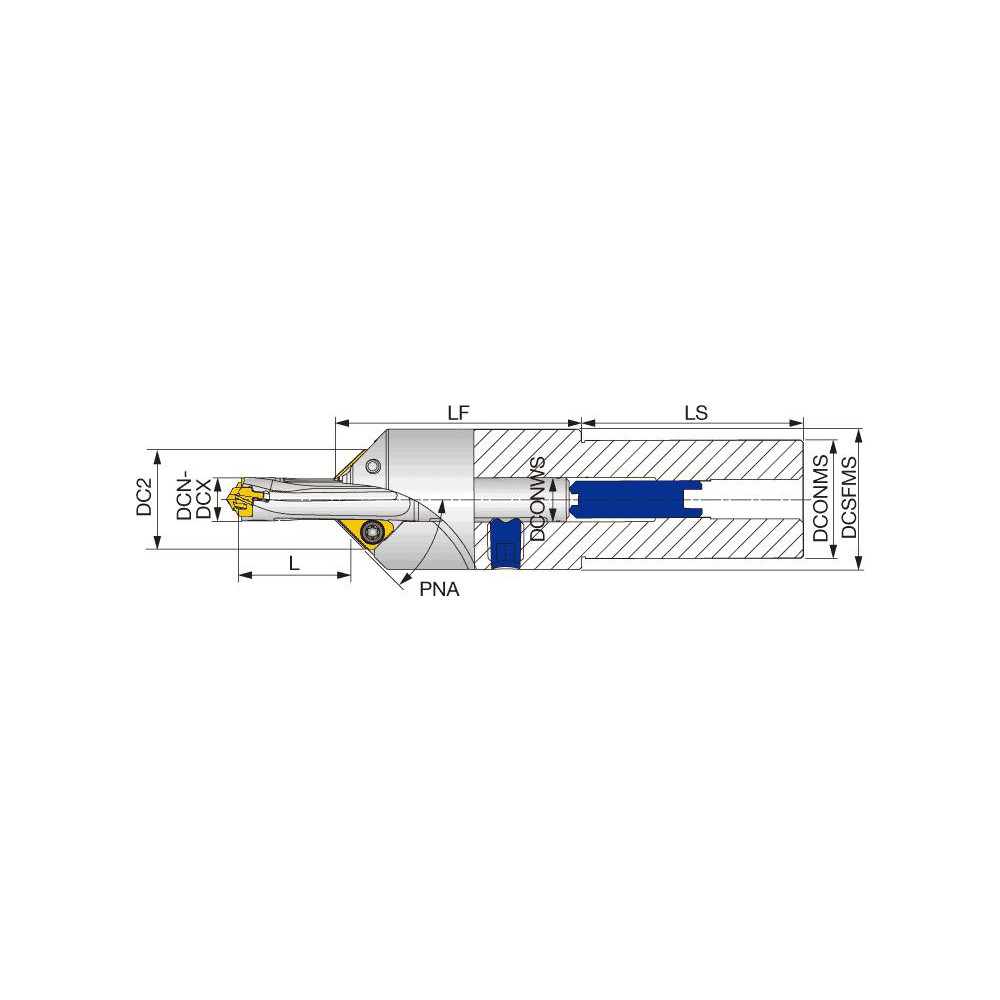 Kyocera Kyocera S32 CH18 DRA Chamfer Attachment with a 4.00mm to 8.00mm Chamfer Depth that is Compatible with CT12T3-45DA Inserts for the DRA Magic Drill Series - THD12007