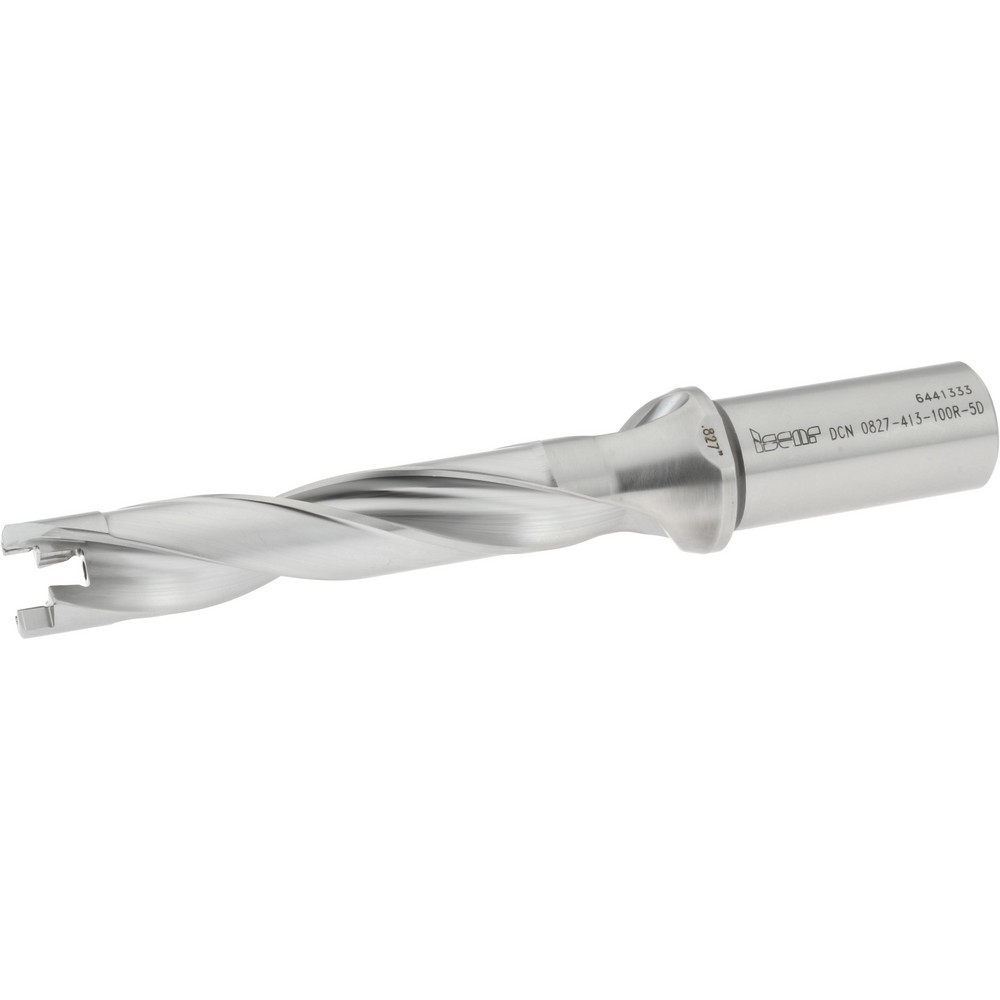 Ingersoll Cutting Tools Replaceable-Tip Drill: 0.8268 to 0.8622" Dia, 4.13" Max Depth, 1" Cylindrical Shank - 3212785